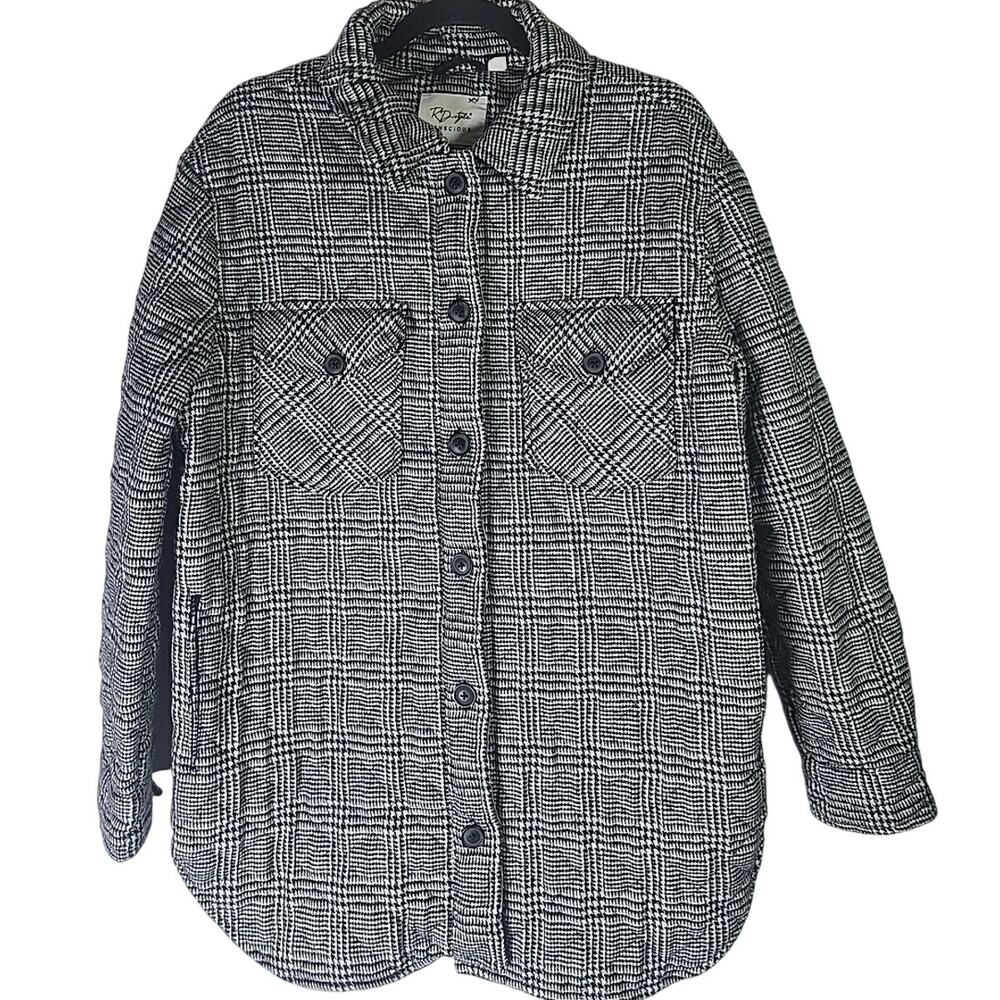 RD Style Quilted Coat Checkered Womens Large Cottagecore Acedemia Winter Cozy